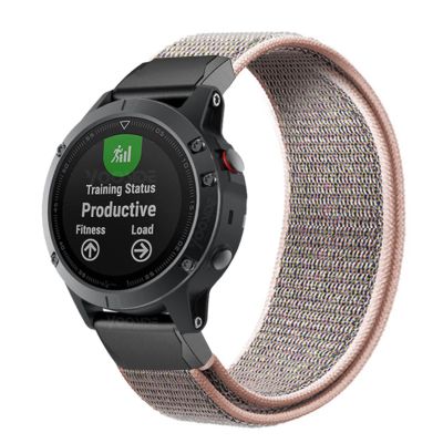 EEOM 22mm 26mm Nylon Strap for Garmin Fenix 7 7X 6 6X Pro Fenix 5 5X Plus 3 3HR Forerunner 935 945 D2 Bravo Quick Release Smart Watch Band (Color : Pink Sand, Size : Forerunner 935 945)