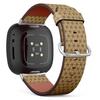 CJBROES Replacement Leather Watch Band, Compatible with Fitbit Versa 3 and Fitbit Sense of Wristband Bracelet Accessory - Kraft Paper Brown Black view 1