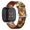 CJBROES Replacement Leather Watch Band, Compatible with Fitbit Versa 3 and Fitbit Sense of Wristband Bracelet Accessory - Sunflowers Watercolor view 1