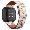 CJBROES Replacement Leather Watch Band, Compatible with Fitbit Versa 3 and Fitbit Sense of Wristband Bracelet Accessory - watercolor physalis view 1