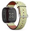 CJBROES Replacement Leather Watch Band, Compatible with Fitbit Versa 3 and Fitbit Sense of Wristband Bracelet Accessory - Sloping Colorful Ornament Design view 1