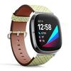 CJBROES Replacement Leather Watch Band, Compatible with Fitbit Versa 3 and Fitbit Sense of Wristband Bracelet Accessory - Sloping Colorful Ornament Design view 2