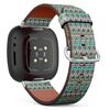 CJBROES Replacement Leather Watch Band, Compatible with Fitbit Versa 3 and Fitbit Sense of Wristband Bracelet Accessory - Fabric Tribal Ornament Ethnic view 1