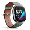 CJBROES Replacement Leather Watch Band, Compatible with Fitbit Versa 3 and Fitbit Sense of Wristband Bracelet Accessory - Fabric Tribal Ornament Ethnic view 2