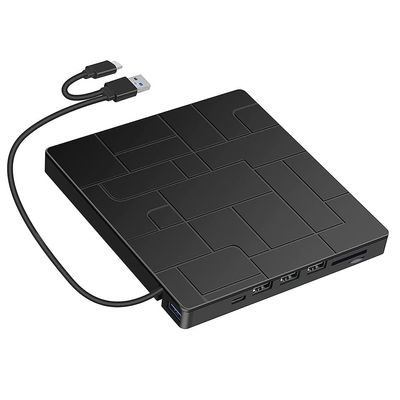 Senmubery Interface External CD Drive USB 3.0 DVD Drive RW CD DVD Writer with TF Card Reader for Laptop Desktop PC