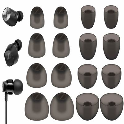 8 Pairs Compatible with Sennheiser CX Plus/Momentum 2 Ear Tips, XS/S/M/L 4 Size Replacement Soft Flexible Silicone Eartips Earbuds Accessories Compatible with Sennheiser CX 300S - Gray
