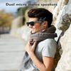 Bluetooth Audio Smart Glasses for Men Women, RUIMEN Smart Sunglasses with Speakers and Mics Open Ear Music Hands-Free Calling, Volume Control, Anti-UV Lens, IP4 Waterproof Classic Black Standard Size view 3