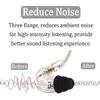 4 Pairs Triple Flange Compatible with Shure SE215 Pro Ear Tips, Noise Reduce Silicone with 2mm Connector Hole Eartips Earbuds Compatible with Etymotic Research/Klipsch/Westone - Black view 4