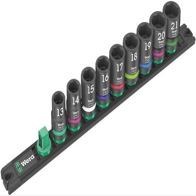 Magnetic sock rail C 1 sock set 1/2" drv 9 pcs