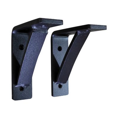 Rustic Red Door Co. Steel Heavy Duty Triangle Support Floating Shelf Bracket - Small Decorative - DIY Rustic Shelving Brackets (Pack of 2) (4"x5"x1.5",Black Texture)