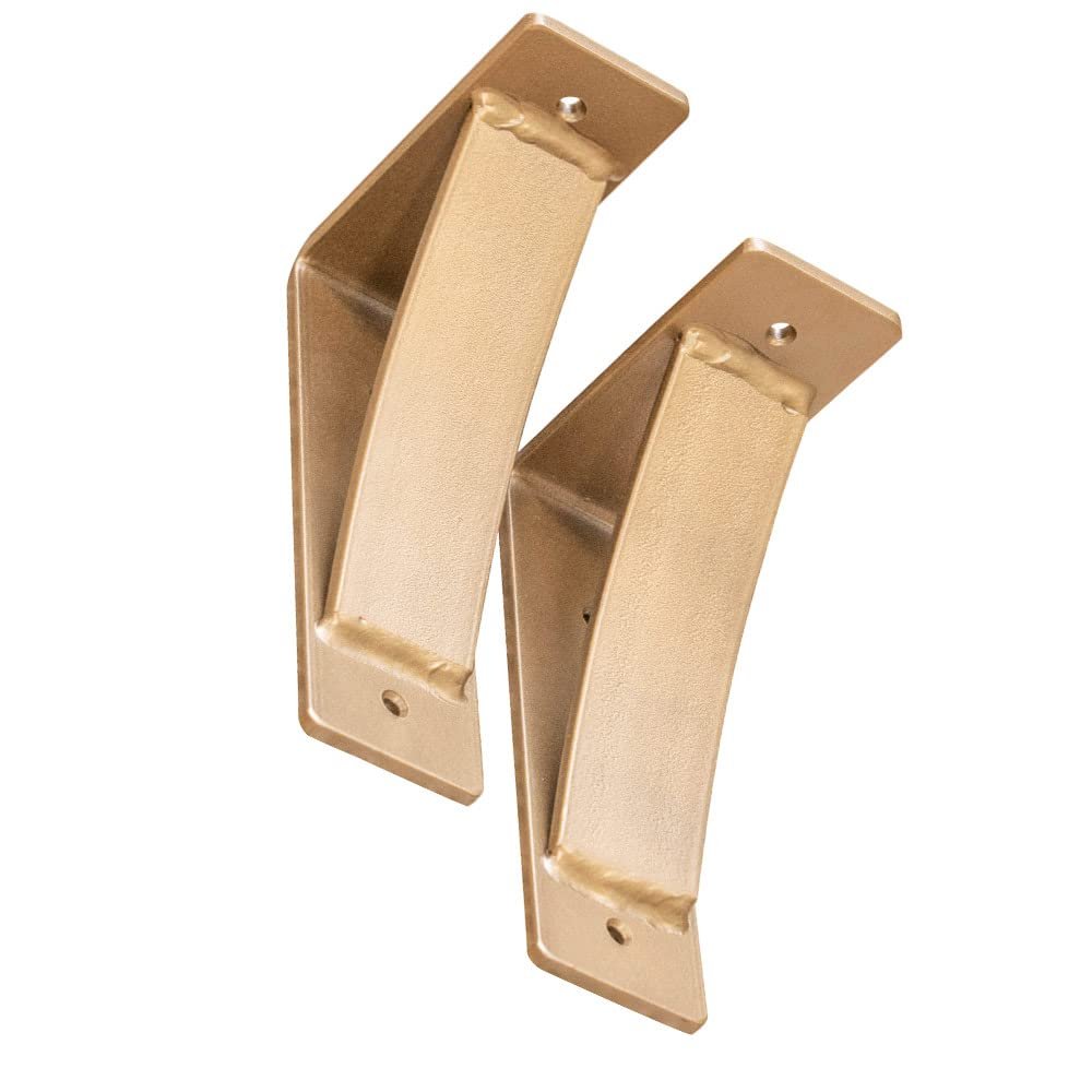 Rustic Red Door Co. Steel Heavy Duty Triangle Support Floating Shelf Bracket - Strong - DIY Rustic Shelving Brackets (Pack of 2) (5"x8"x2.5", Mist Bronze)