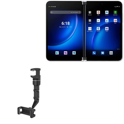 BoxWave Car Mount Compatible with Microsoft Surface Duo 2 5G - Rearview Mirror Car Mount, Rear View Mirror Adjustable GPS Car Mount - Jet Black