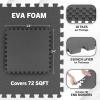 EVA Foam Mat Tiles 18-Pack - 72 SQ FT of Interlocking Padding for Garage, Playroom, or Gym Flooring - Exercise Mat or Baby Playmat by Stalwart (Gray) view 2