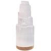 Himalayan Glow WBM Selenite Crystal Lamp, Hand Crafted Moroccan Crystals Tower with Wooden Base & USB Charging Cable, Best for Healing & Meditation 5-7 Inch view 1