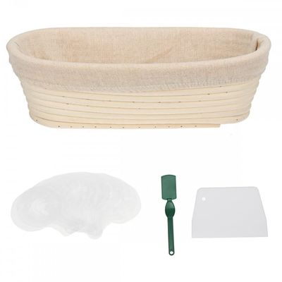 Bread Baking Tool Kits 9 Inch Banneton Proofing Basket Stencil Bag DIY Set Tools (21x14x8cm)