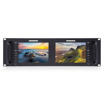FEELWORLD D71 Plus -H Dual 7" 3RU IPS 1920x1200 Broadcast LCD Rack Mount Monitor with HDMI, AV Input and Output