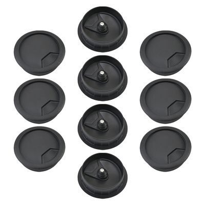 Bettomshin 1.97" Desk Grommet Plastic 50mm Cable Hole Cover Cord Desk Grommets Arrange Wires Organizer for Home Office Desk Cable Cord Black 10Pcs