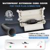 Flemoon [3 Pack] Outdoor Extension Cord Safety Cover with Waterproof Seal, Weatherproof Electrical Connection Box for Outdoor Outlet, Plug, Socket, Halloween, Christmas Holiday Decoration Light, White view 2