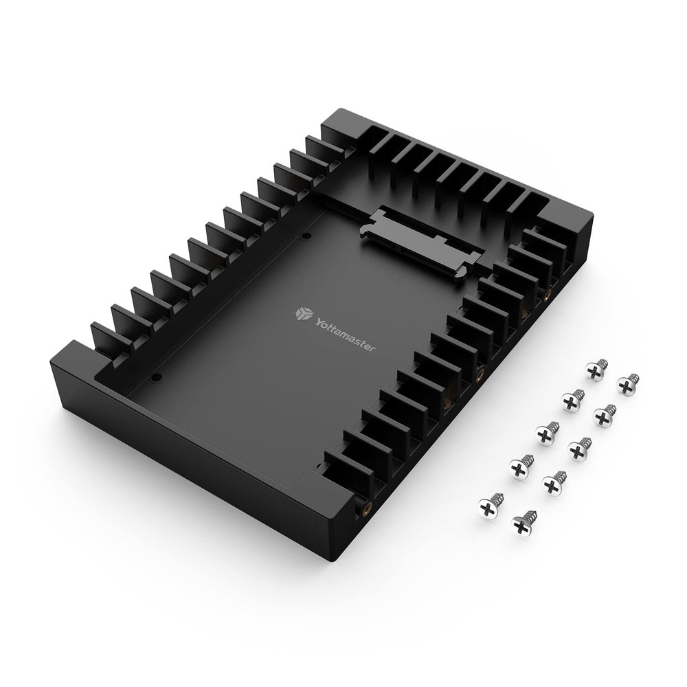 Yottamaster 2.5" to 3.5" Hard Drive Adapter-ABS Hard Drive Mounting Bracket for 7/9.5/12.5/15mm 2.5" SATA HDD SSD, SATA 3.0 Interface