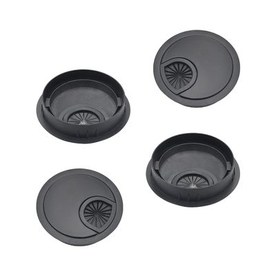 Bettomshin 2.28" Desk Grommet Zinc Alloy 58mm Cable Hole Cover Cord Desk Grommets Arrange Wires Organizer for Home Office Desk Cable Cord Black 4Pcs