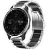 Compatible for Garmin D2 Air Band, Lamshaw Quick Release Stainless Steel Metal Replacement Straps Compatible with Compatible with Garmin D2 Air X10 GPS Smartwatch (Silver-Black) view 1