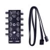 10pcs Cooling Fan Hub Splitter Cable PWM 12V 4Pin Power Supply Adapter PC 1 to 10 4Pin Cooler for PC Mining (Cable Length : Other) view 1