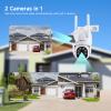 YEEWISE 2K Wi-Fi 6 Wireless Security Camera System with 12" Monitor, Dual Lens WiFi Security Cameras with 360 Pan Tilt & Auto Tracking, 16CH NVR with 1TB HDD, 5G&2.4G WiFi, 24/7 Record,Plug-in Power view 2