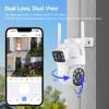 YEEWISE 2K Wi-Fi 6 Wireless Security Camera System with 12" Monitor, Dual Lens WiFi Security Cameras with 360 Pan Tilt & Auto Tracking, 16CH NVR with 1TB HDD, 5G&2.4G WiFi, 24/7 Record,Plug-in Power view 3