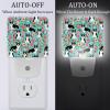 2 Pack Plug-in LED Night Light Lamp Lovely Corgi & Flowers, Auto Dusk to Dawn Sensor Decorative Nightlights for Kids Bedroom, Bathroom, Hallway, Stairways view 2
