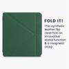 kwmobile Origami Case Compatible with Kobo Libra 2 Case - Slim PU Leather Cover with Stand - Dark Green view 2