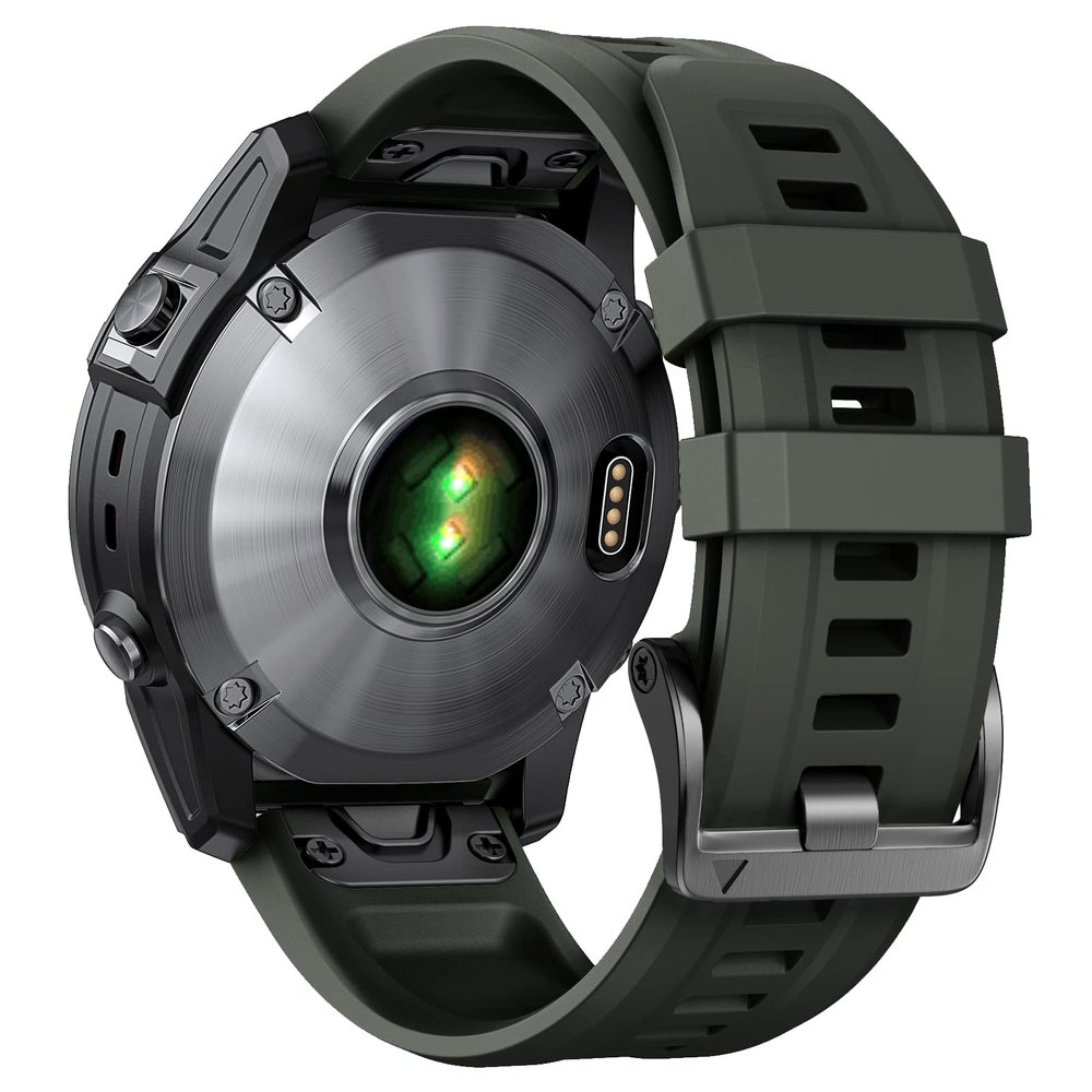 NotoCity Compatible with Fenix 7/Fenix 6/Fenix 5 Band,QuickFit 22mm Silicone Watch Band for Fenix 8 47mm/Fenix 7 Pro/Fenix 6 Pro/Fenix 5 Plus/Approach S70/S62/S60/Epix 2 Pro 47mm(Army green)