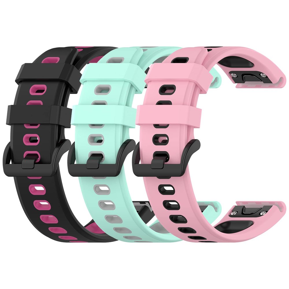 Bands Compatible for Garmin Fenix 8 47mm/Fenix E 47mm/Fenix 7/Instinct 2/Epix Gen 2 for Women&Men,Soft Waterproof Silicone Watch Band Replacement Sport Strap Adjustable Smartwatch Accessories Wristbands for Fenix 7
