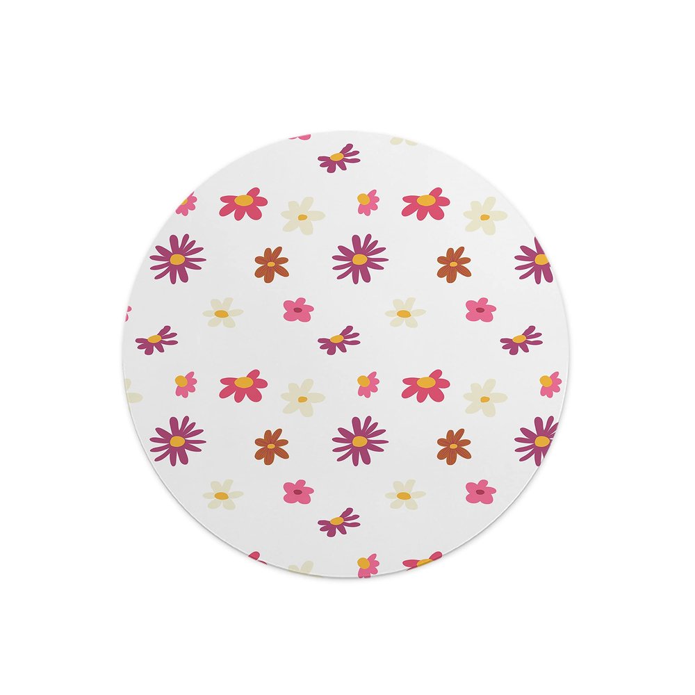 Questo Casa, Round Digital Printed Mouse Mat Non Slip Backing for Office and Home Use Diameter 22cm