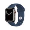 Apple Watch Series 7 (GPS + Cellular, 41MM) Graphite Stainless Steel Case with Abyss Blue Sport Band (Renewed) view 1