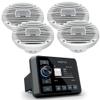 Hertz HMR 20 Marine Digital Media Receiver with 2 Pairs HEX Series HEX-65-M-TW 6.5" 4-Ohm Marine Coax Set - White view 1