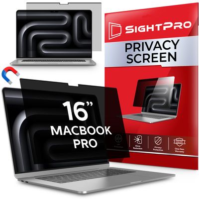 SightPro Magnetic Privacy Screen for MacBook Pro 16 Inch (2021-2024, M1, M2, M3, M4, Pro, Max) Patented Removable Laptop Privacy Filter Shield and Protector