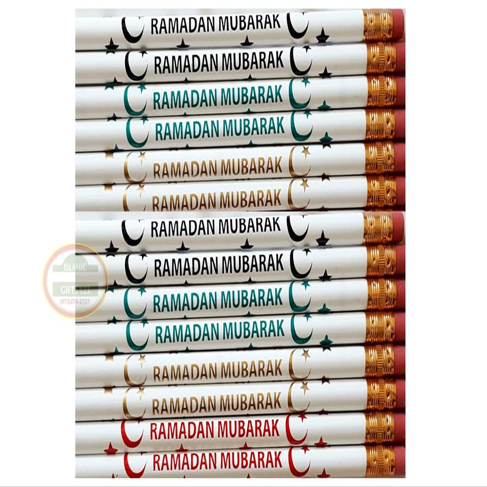Ramadan Mubarak Pencils 24 Pack Happy Ramadan Kareem Decoration Novelty Muslim Gifts Wholesale Islamic Gifts (24 Pencils)
