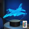 Anywin Warplane Night Lights,Kids Airplane 3D Night Light Bedside Lamp Fighter Toy Light 7 Colors Changing with Remote Control Best Christmas Gifts and Birthday Gifts for Boys Girls Kids Baby view 1