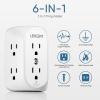 LENCENT 2 Prong Surge Protector Power Strip,2 Prong to 3 Prong Grounding Outlet Adapter,Multi Plug Wall Outlet with 3-Sided 6 Outlets,Power Socket Expander for Kitchen Office Bathroom Older House view 2