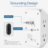 LENCENT 2 Prong Surge Protector Power Strip,2 Prong to 3 Prong Grounding Outlet Adapter,Multi Plug Wall Outlet with 3-Sided 6 Outlets,Power Socket Expander for Kitchen Office Bathroom Older House view 4