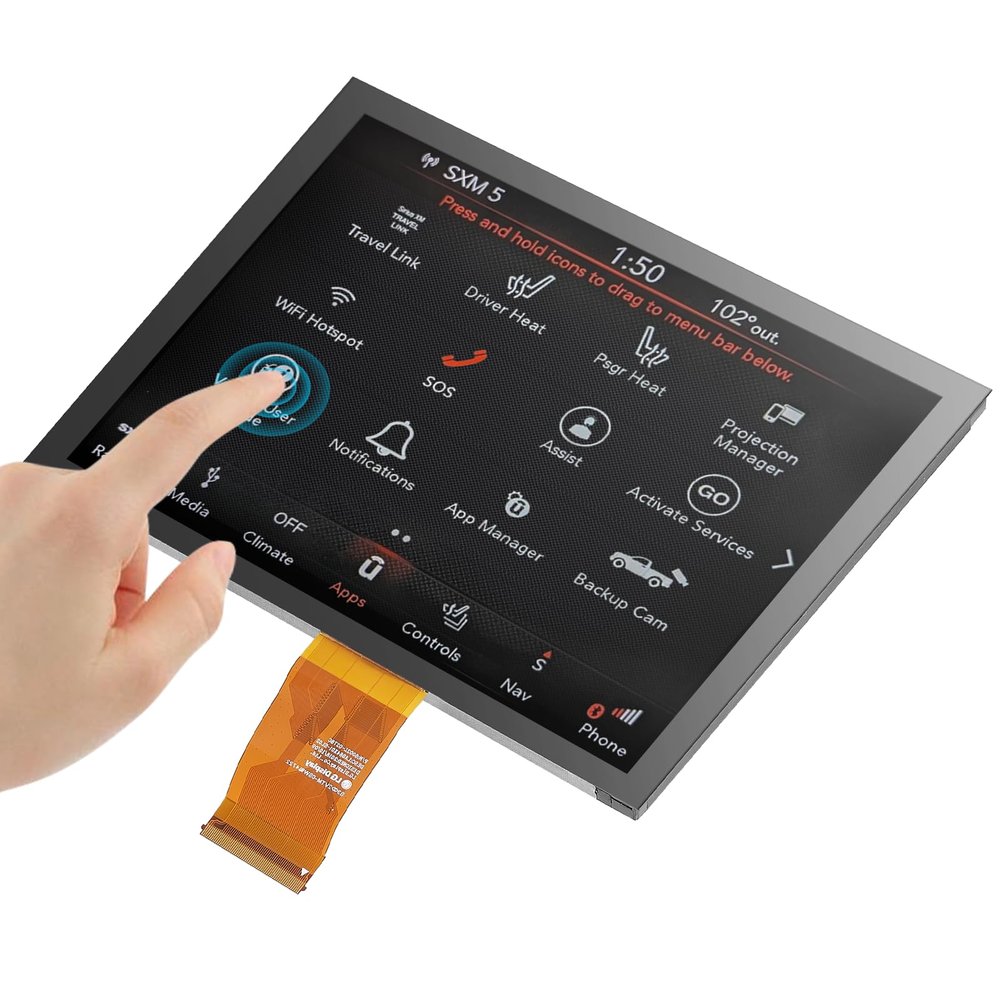 8.4" Uconnect Touch Screen 4C UAQ LCD Monitor Radio Navigation Compatible for Jeep Dodge RAM Chrysler 2017-2021 Radio Navigation New OEM Replace LA084X01(SL)(02)