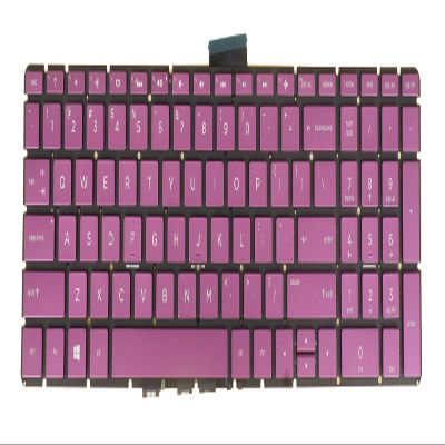 AZUBAYCOM US English Layout- Laptop Keyboard for HP 15z-bq100 15-cc100 15-cc500 15t-cc000 15t-cc100 15t-cc500 PK132041N00 NSK-XDPBC 9Z.ME1BC.P01 Backlit Purple Red