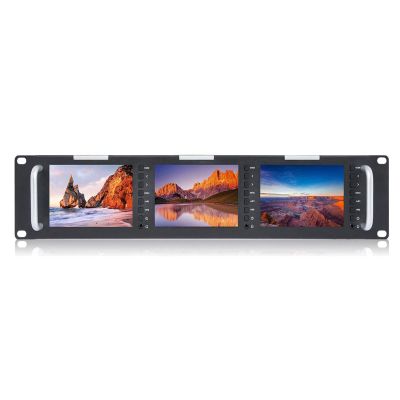 FEELWORLD T51-H Triple 5" 2RU 800480 Broadcast LCD Rack Mount Monitor with HDMI, AV Input and Output