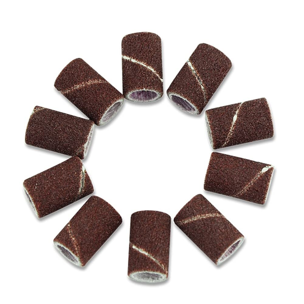 DUO ER 100pcs Art Sanding Drum 180# 120# 80# Grit Bands for Machine Nail Bits Circle File Drill Manicure Abrasive Sleeves Tools (Grit : 120)