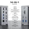 MacBook Pro Docking Station, 14-in-2 Dual USB C Docking Station Dual Monitor for MacBook Pro (Not M1/ M2) MacBook Air Dock with Dual 4K HDMI 60Hz, 10Gbps USB, RJ45, Audio, SD/TF Slots, 87W PD view 2