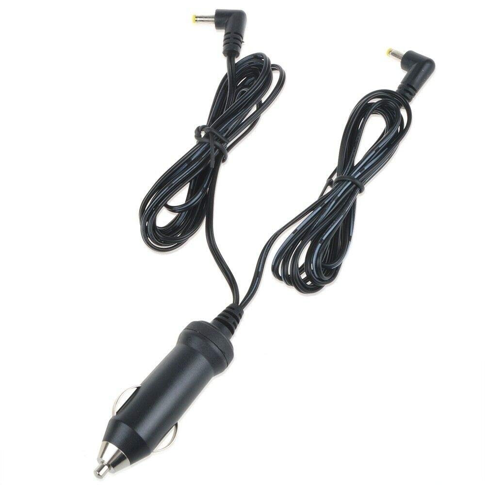 9V-12V Car 2 Output DC Adapter Compatible with Insignia NS-DS9PDVD15 NS-D7PDVD Sylvania Sdvd1332 Sdvd7002 Sdvd7003d Sdvd8730 Sdvd8732 Sdvd8706 Coby TF-DVD7750 TF-DVD7751 TF-DVD7752 DVD Player