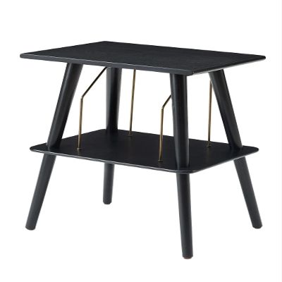 Crosley Manchester Record Player Stand, Media Console with Vinyl Storage, Modern Home Organizer, Black