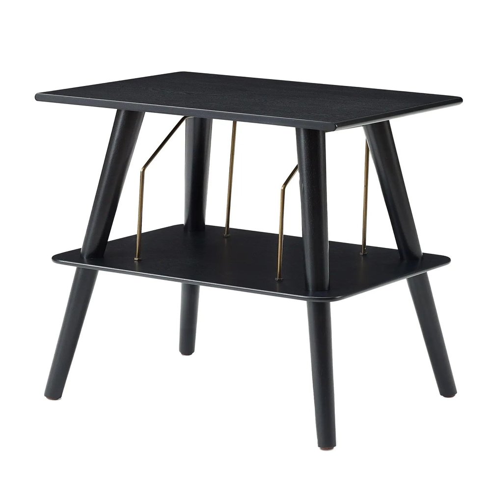 Crosley Manchester Record Player Stand, Media Console with Vinyl Storage, Modern Home Organizer, Black
