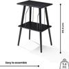 Crosley Manchester Record Player Stand, Media Console with Vinyl Storage, Modern Home Organizer, Black view 2