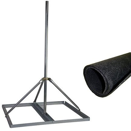 Non-Penetrating Roof Mount with 2" x 120" Mast with Rubber Roof Mat